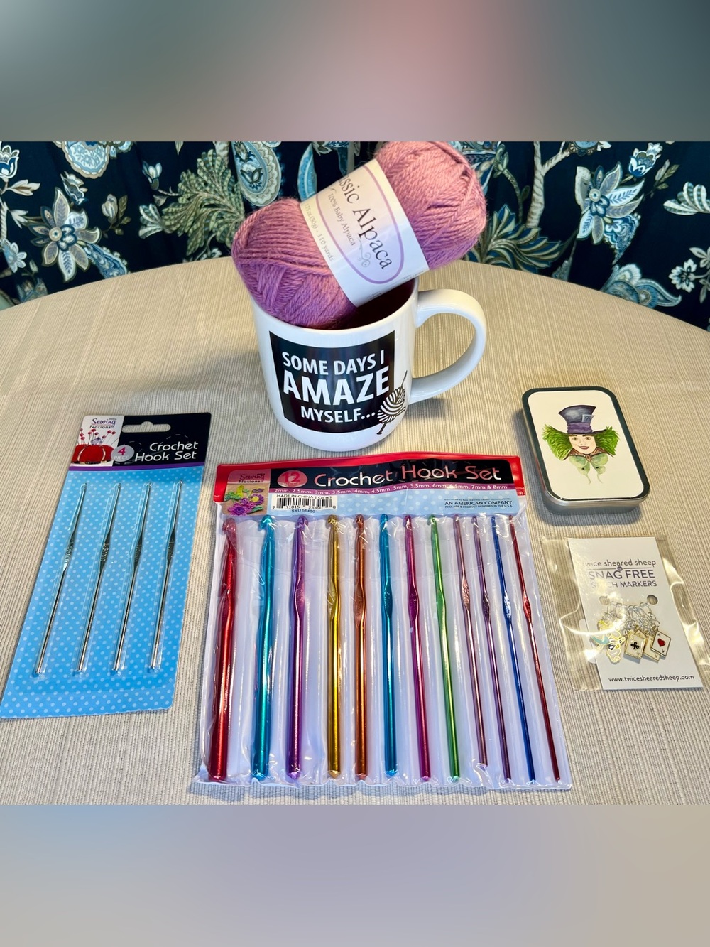 Crochet Gift Set Bundle | Yarn, Crochet Hooks, Mug & Stitch Markers